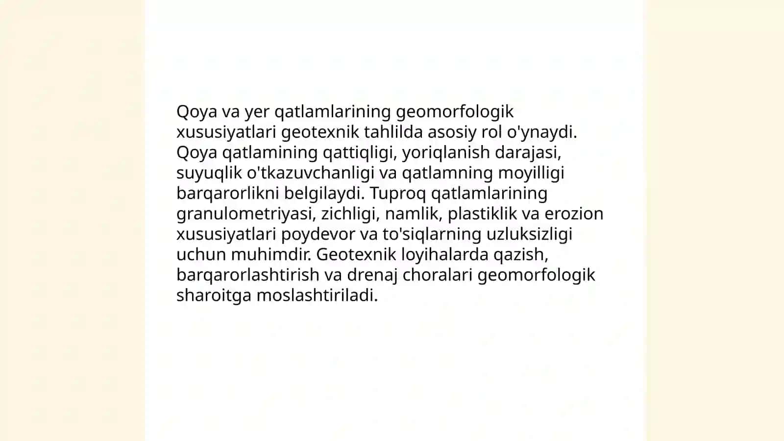 Geotexnika muhandisligi geomorfologiya bilan bogʻliqligi 4