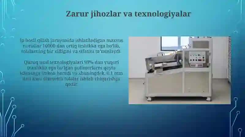 Quruq usulda kimyoviy tola olish texnologiyasi va jixozlari 4