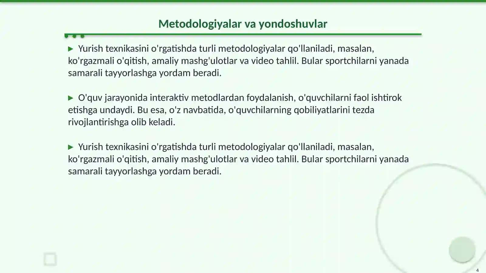 Sportcha yurish texnikasini oʻrgatishni takomillashtirish 4