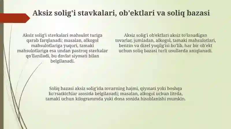 Aksiz soligʻining nazariy asoslari va O'zbekistondagi rivojlanish tarixi 4
