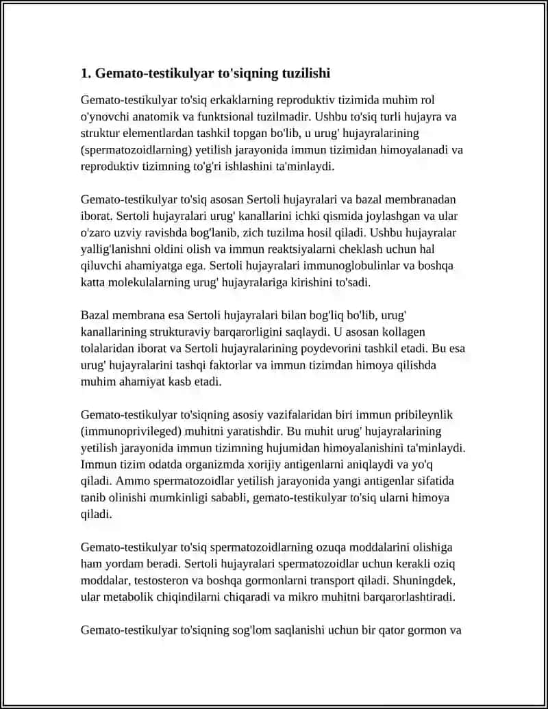 GEMATO-TESTIKULYAR TO'SIG'INI GISTOFIZIOLOGIYASI.GEMATO-OVORIAL TO'SIQNING GISTOFIZIOLOGIYASI 4
