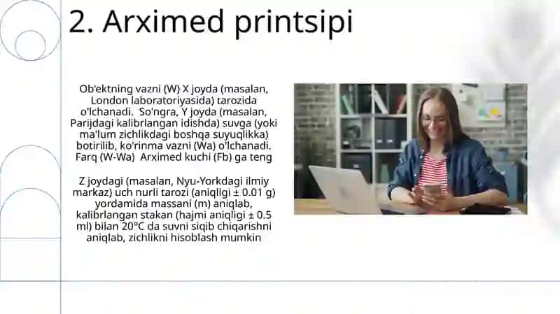 Tishning zichligini gidrostatik tortish usulida aniqlash 4