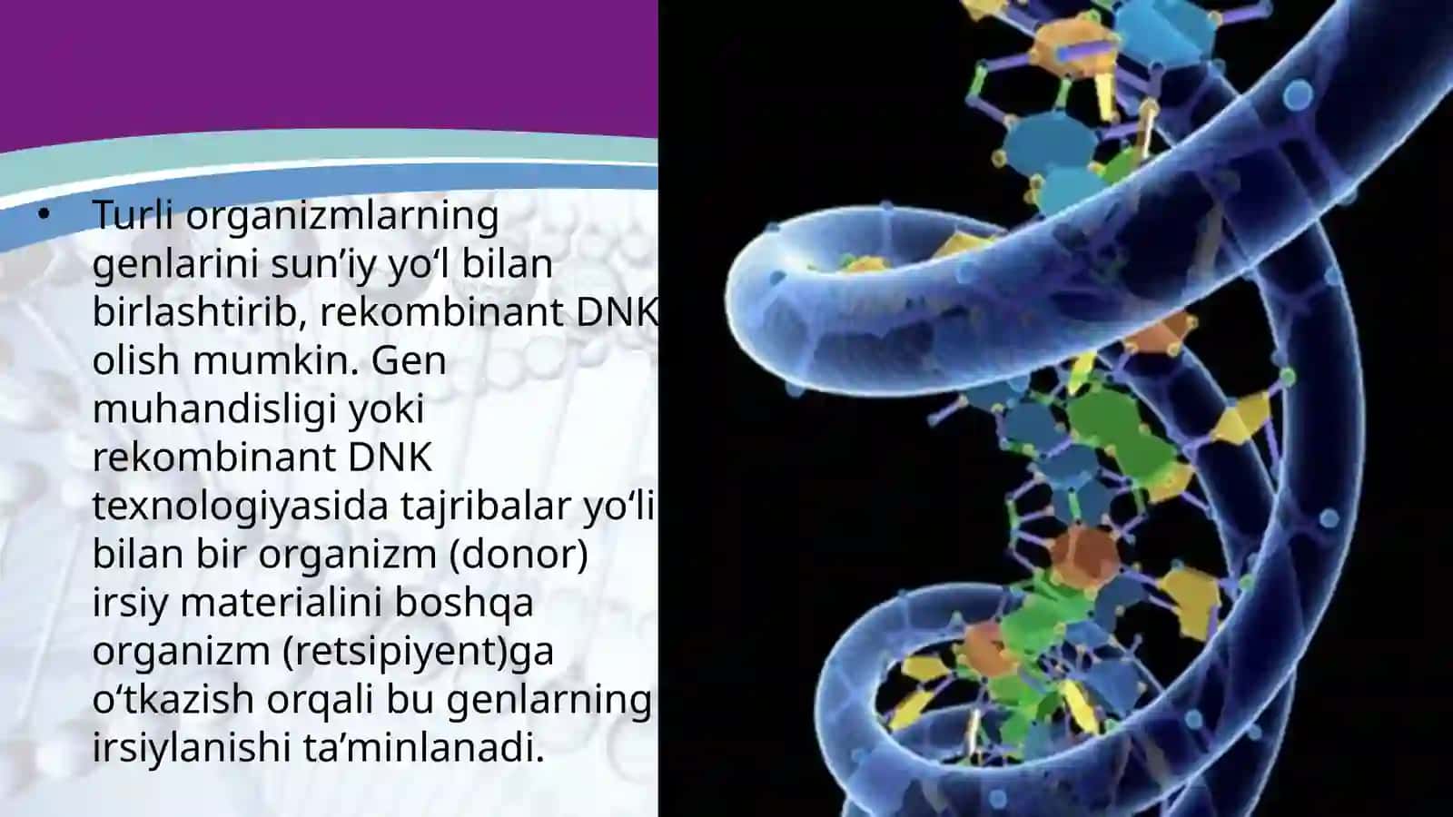 Tibbiyotda DNK rekombinantlarini qoʻllanilishi 4