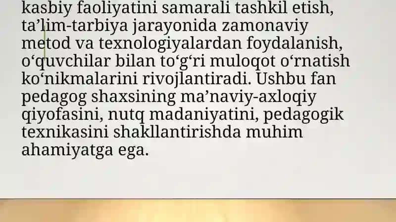 Pedagogik mahorat fani haqida tushuncha, fanning asosiy vazifalari hamda tarkibiy qismlari 4