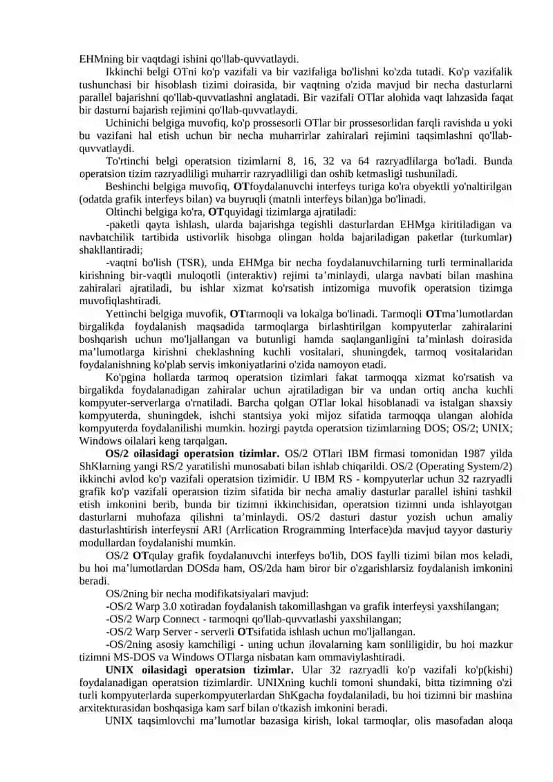 AXBOROT JARAYONLARINING DASTURIY TA’MINOTI, DASTURIYTA’MINOT TURLARI 4