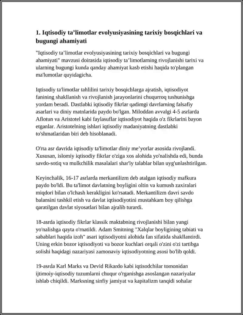 IQTISODIY TA’LIMOTLAR EVOLYUSIYASINING BUGUNGI KUNDAGI AHAMIYATI 4