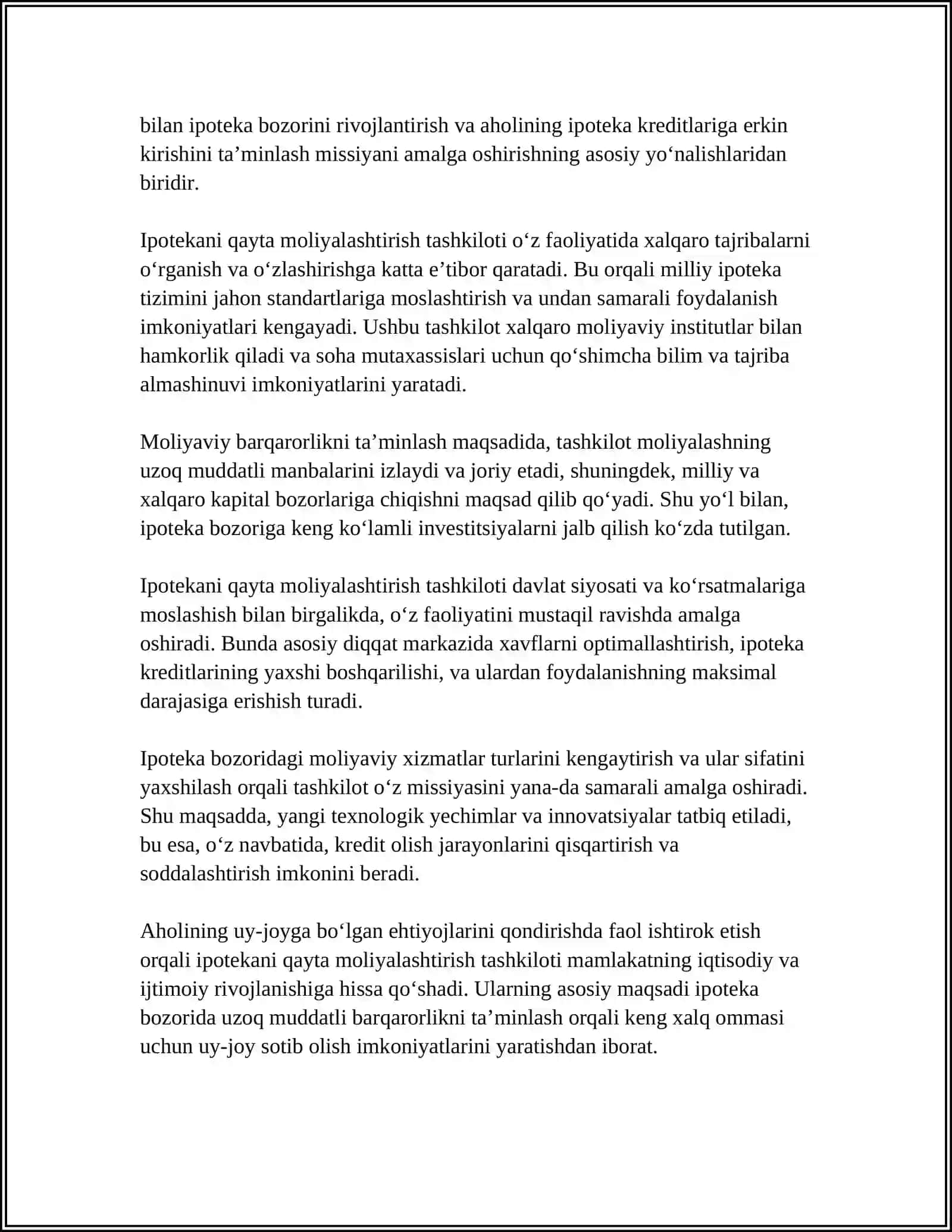 IPOTEKANI QAYTA MOLIYALASHTIRISH TASHKILOTI 4