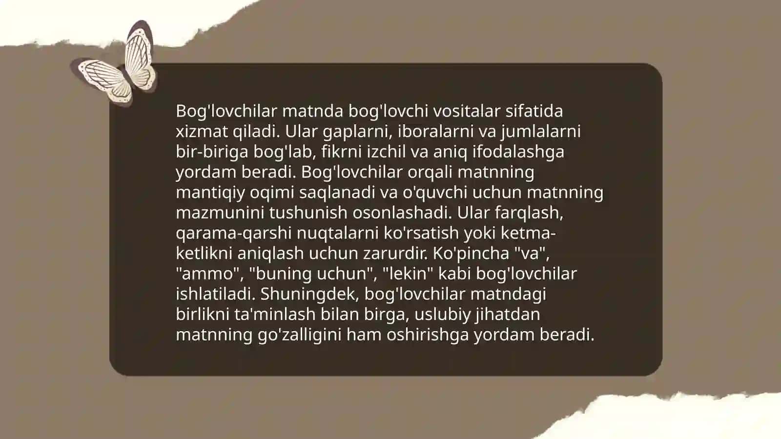 Matn tilining ko'p tanlovli bog'lovchi vositalari 4