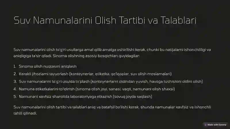 Ichimlik Suvi Sifatining Laboratoriya Tahlili va Gigienik Baholash 4