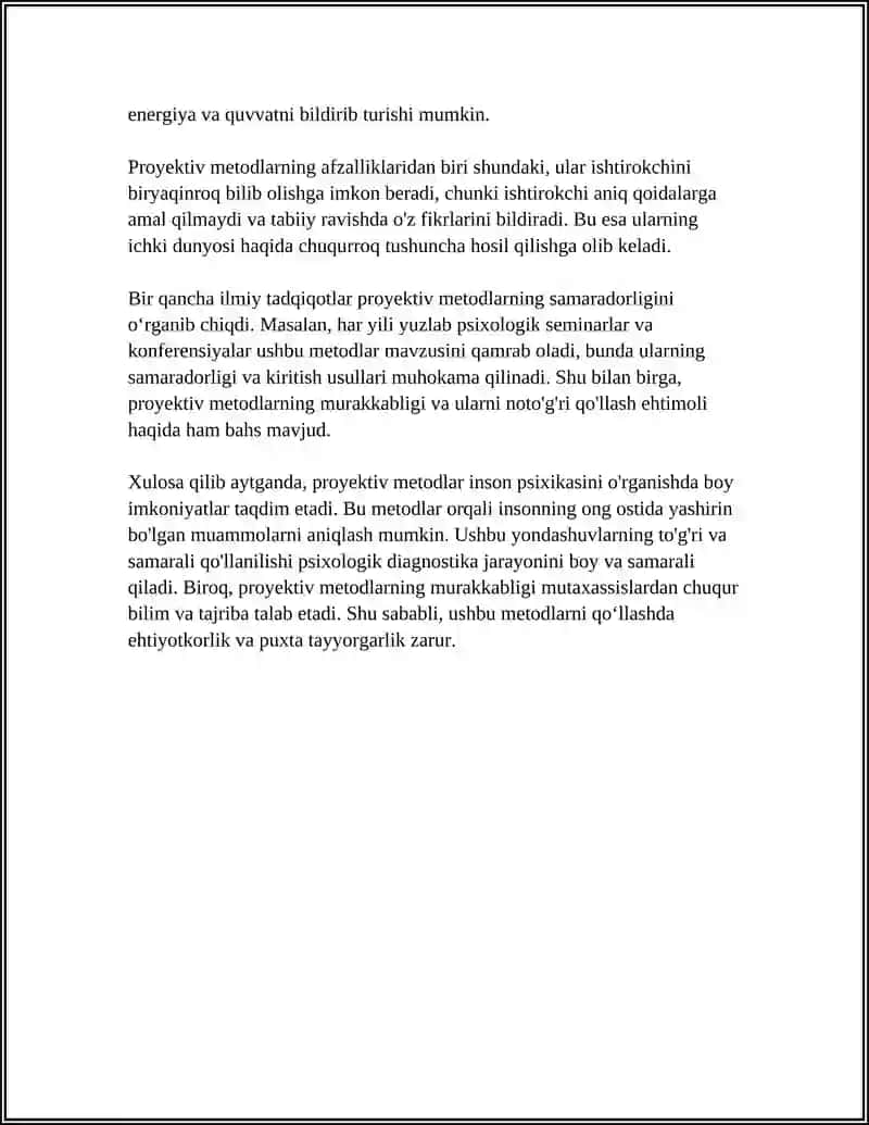 INSON RUHIY HOLATINI O'RGANISHDA PROYEKTIV METODLARNING O'RNI 4