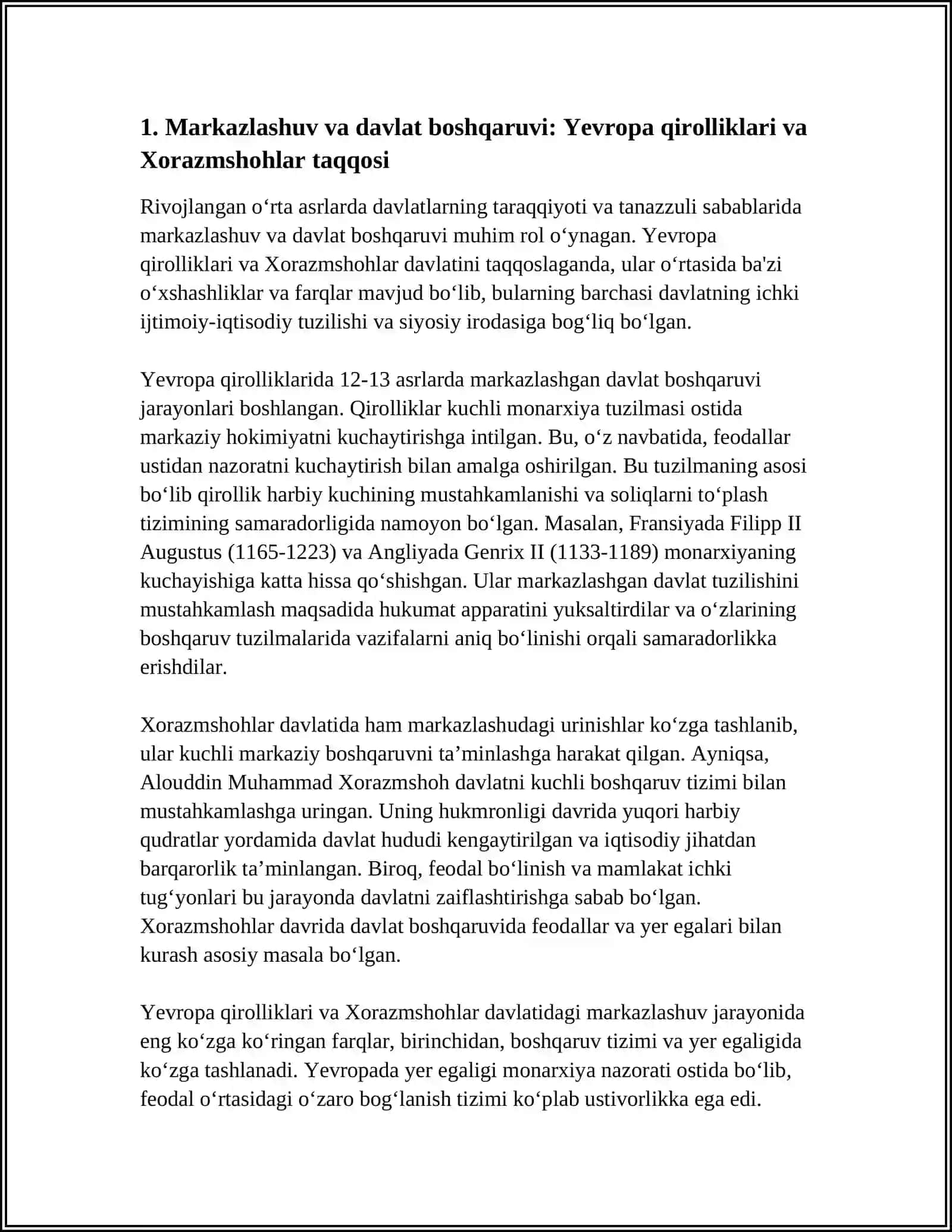 RIVOJLANGAN OʻRTA ASRLARDA DAVLATLARI TARQQIYOTI VA TANAZZULI SABABLARI 4