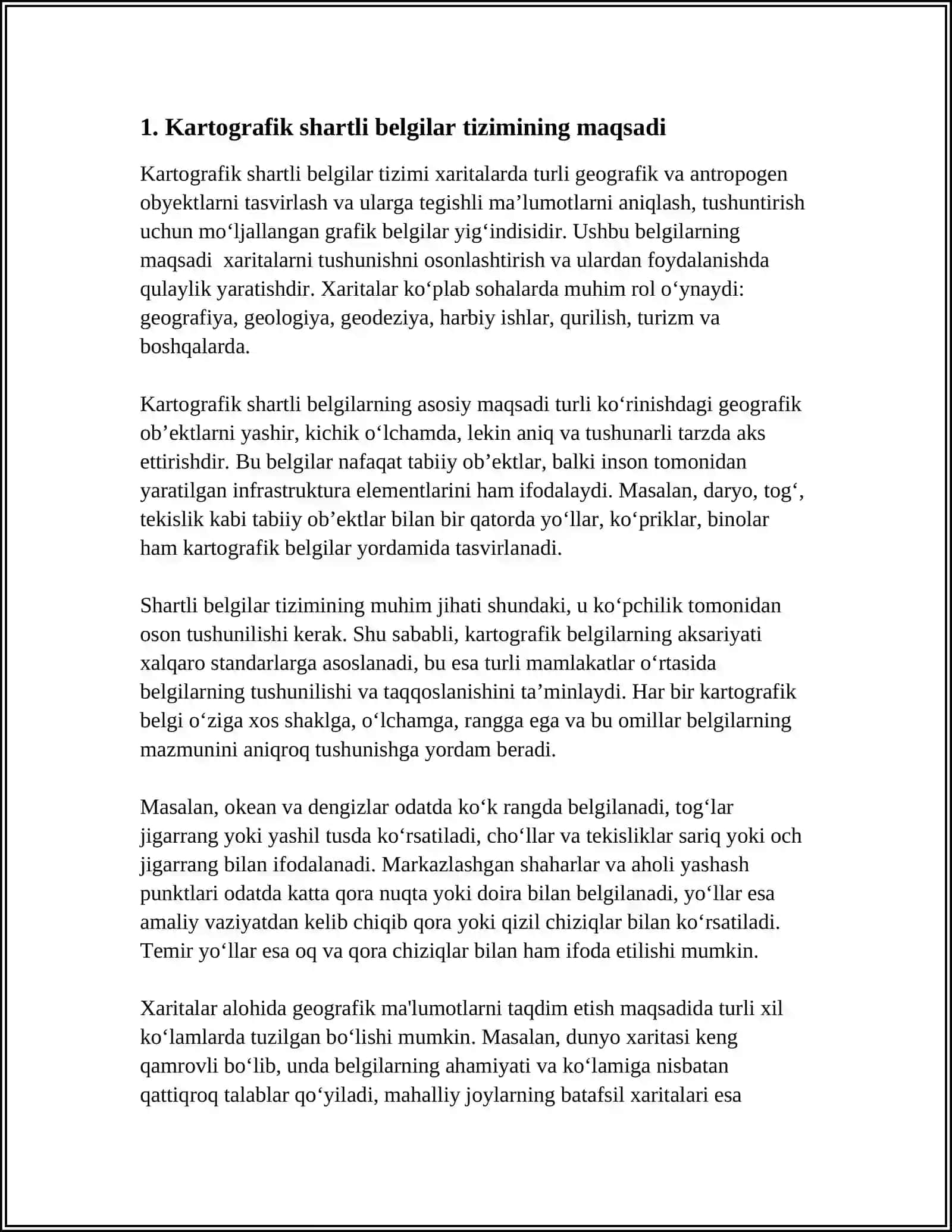 Kartografik shartli belgilar tizimi 4