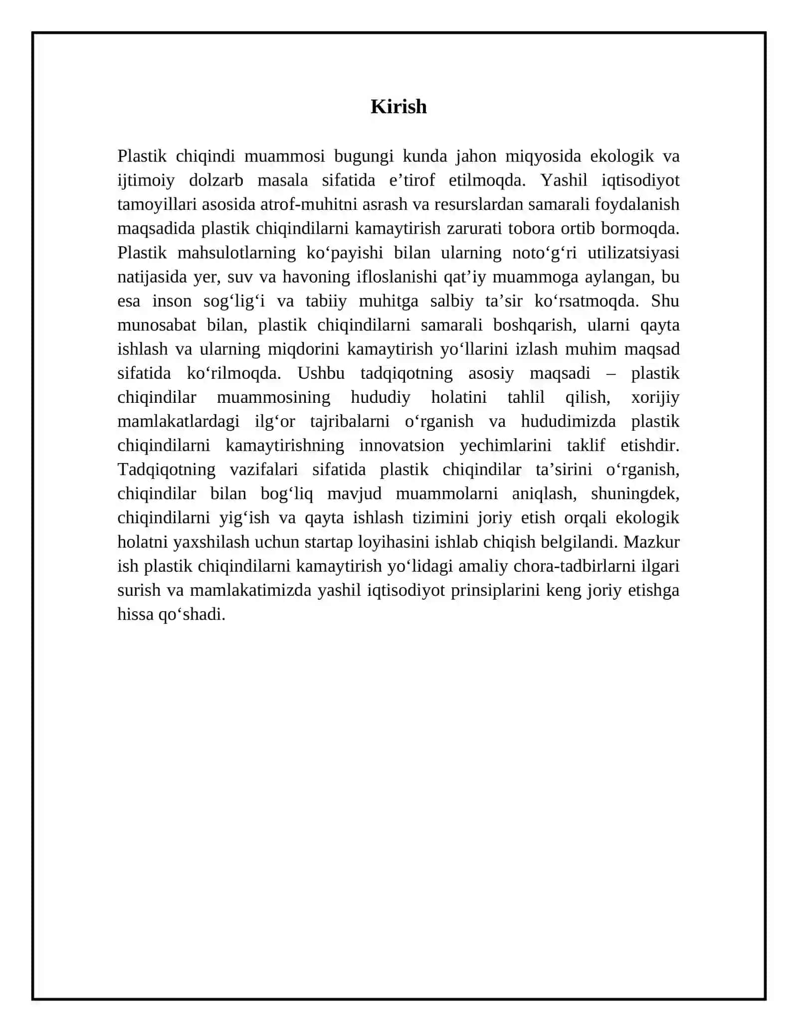PLASTIK CHIQINDI KAMAYTIRISH 4
