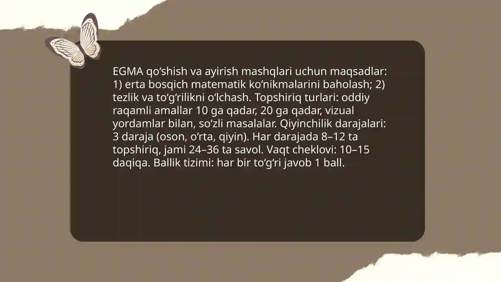 EGMA va EGRAlarga doir topshiriqlar tuzish 4