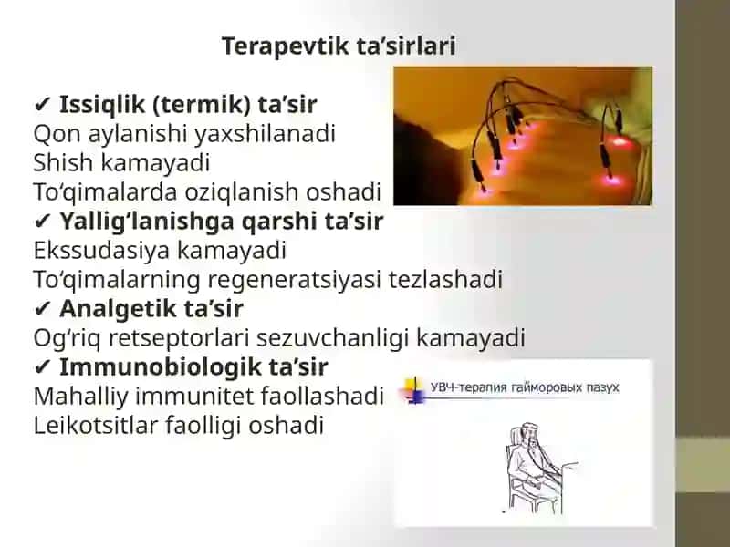 Ultra Yuqori Chastotali Elektr Toki Bilan Davolash Usuli 4