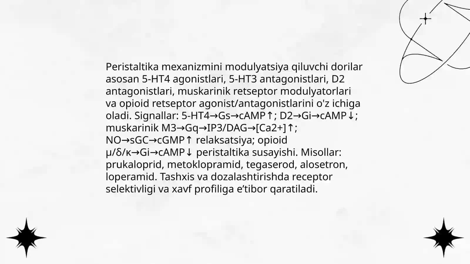 Me'da- ichak yo'llari motor- evakuator va sekretor faoliyatiga ta'sir etuvchi dorilarning klinik farmakologiyasi 4