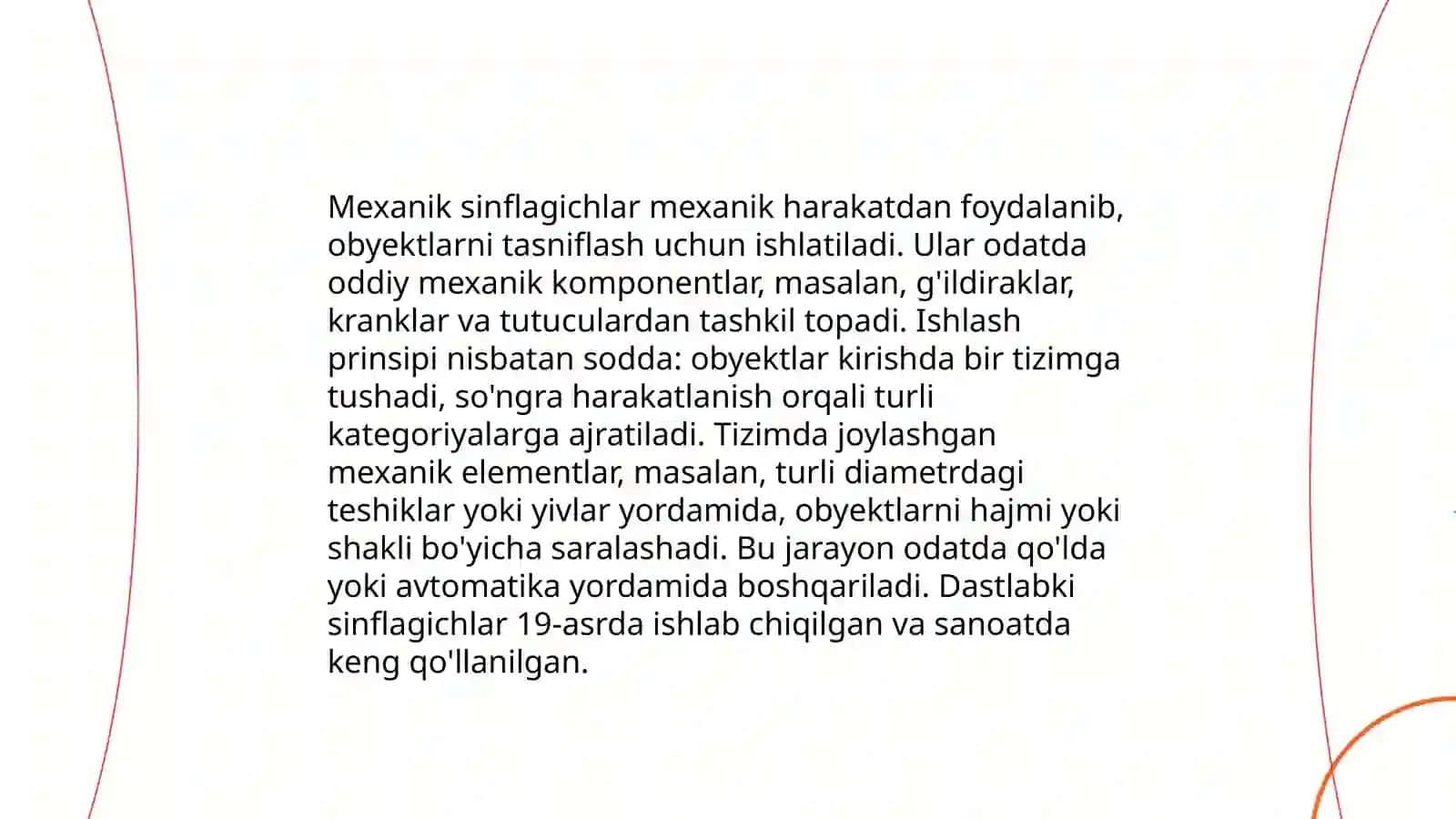 Butanalarni fazalarga (qattiq va suyuq)ajratish dastgohlari: mexanik va gidravlik sinflagichlar ( klassifikator) 4