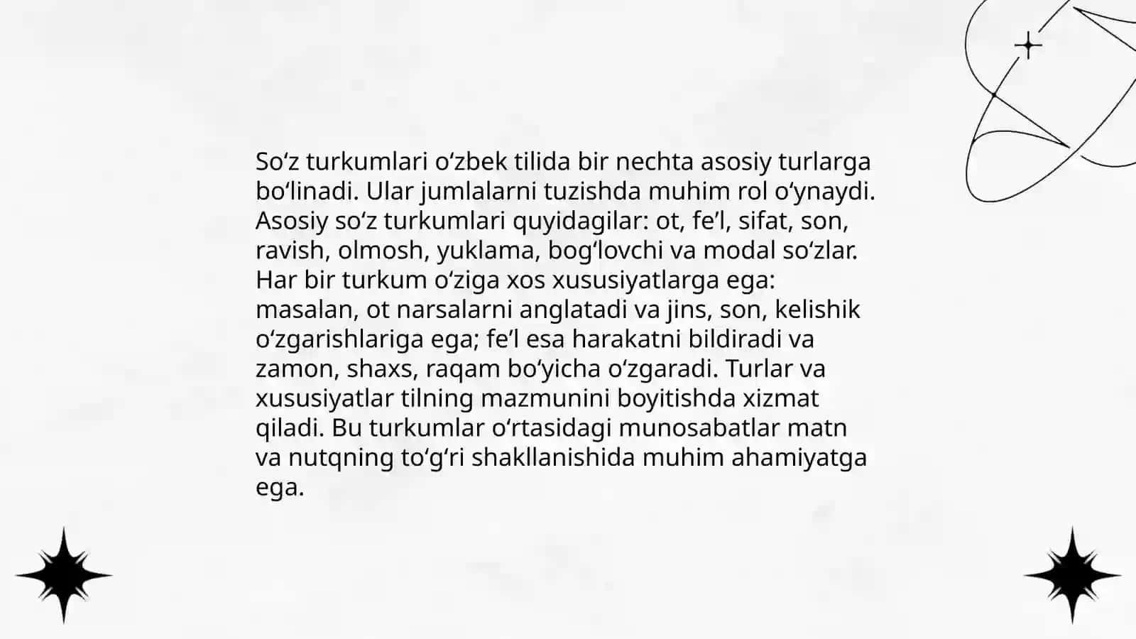 Soʻz turkumlarini oʻrganishda hosil qilinadigan orfografik bilim 4