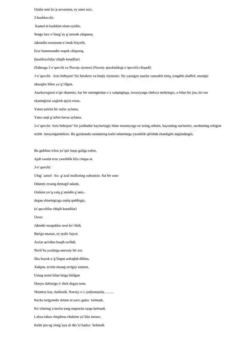 SO`Z SAN'ATINING GULTOJI (SSENARIY) 4