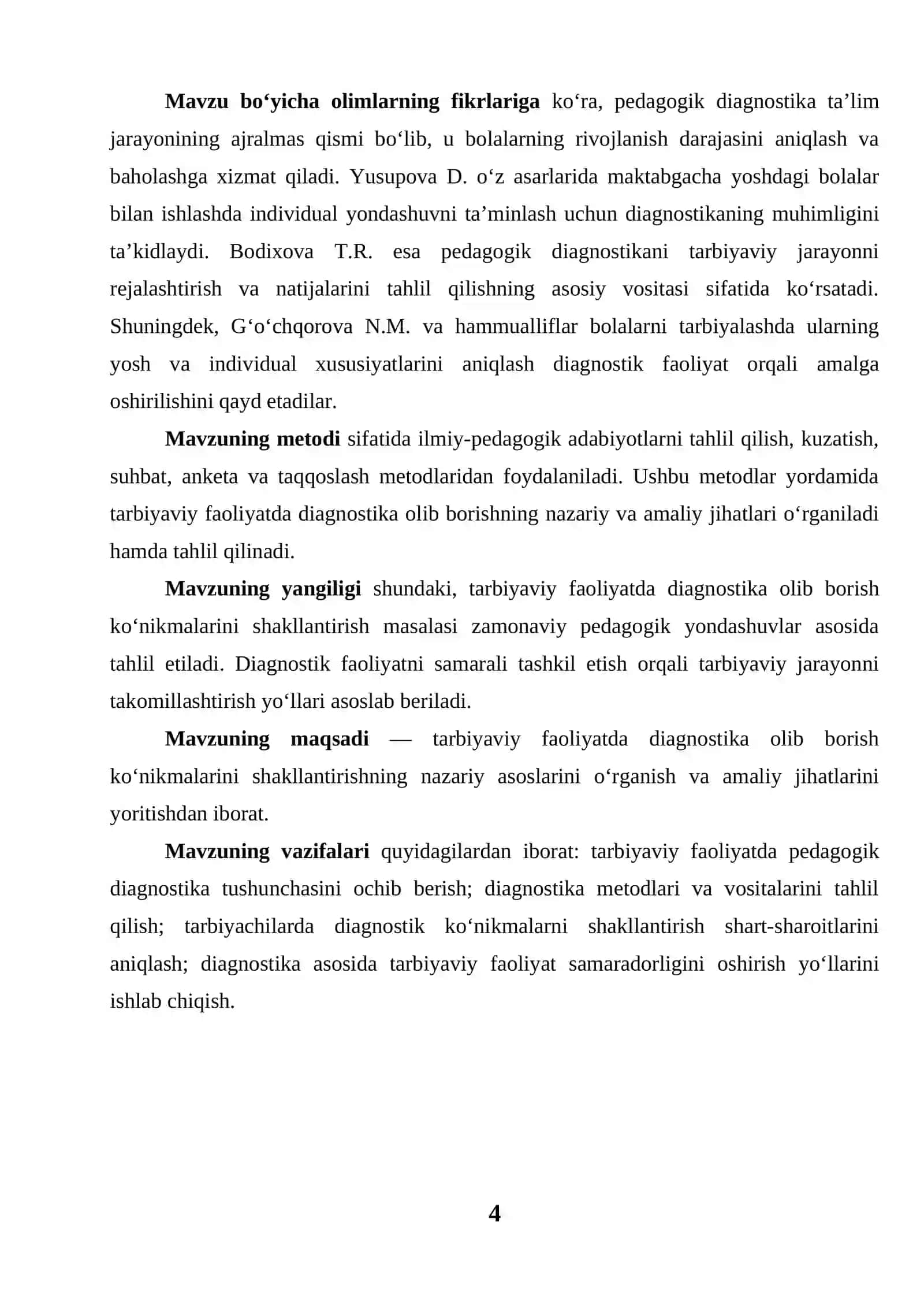Tarbiyaviy faoliyatda diagnostika olib borish konikmalarini shakllantirish 4