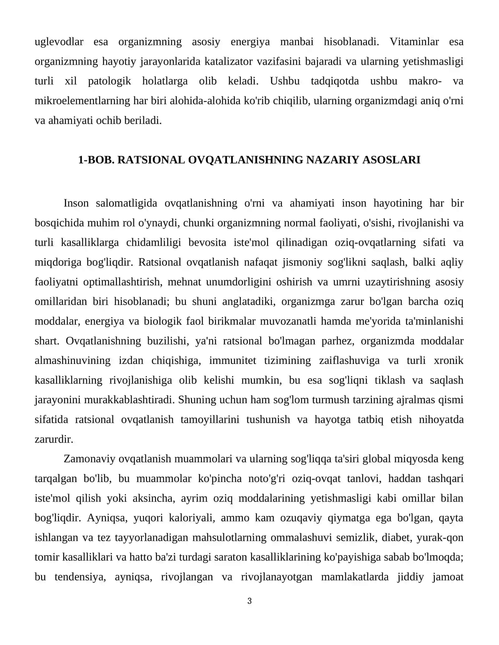 Ratsional ovqatlanishning ilmiy asoslari, organizmda oqsil, yog'lar, uglyvodlar, vitaminlarning ahamiyati 4