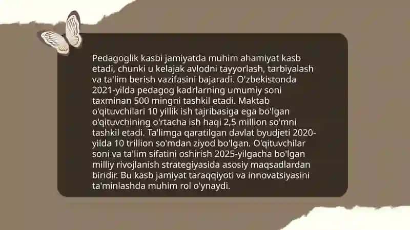 Zamonaviy pedagogikada pedagoglik kasbi va unga qoʻyilayotgan talablar 4