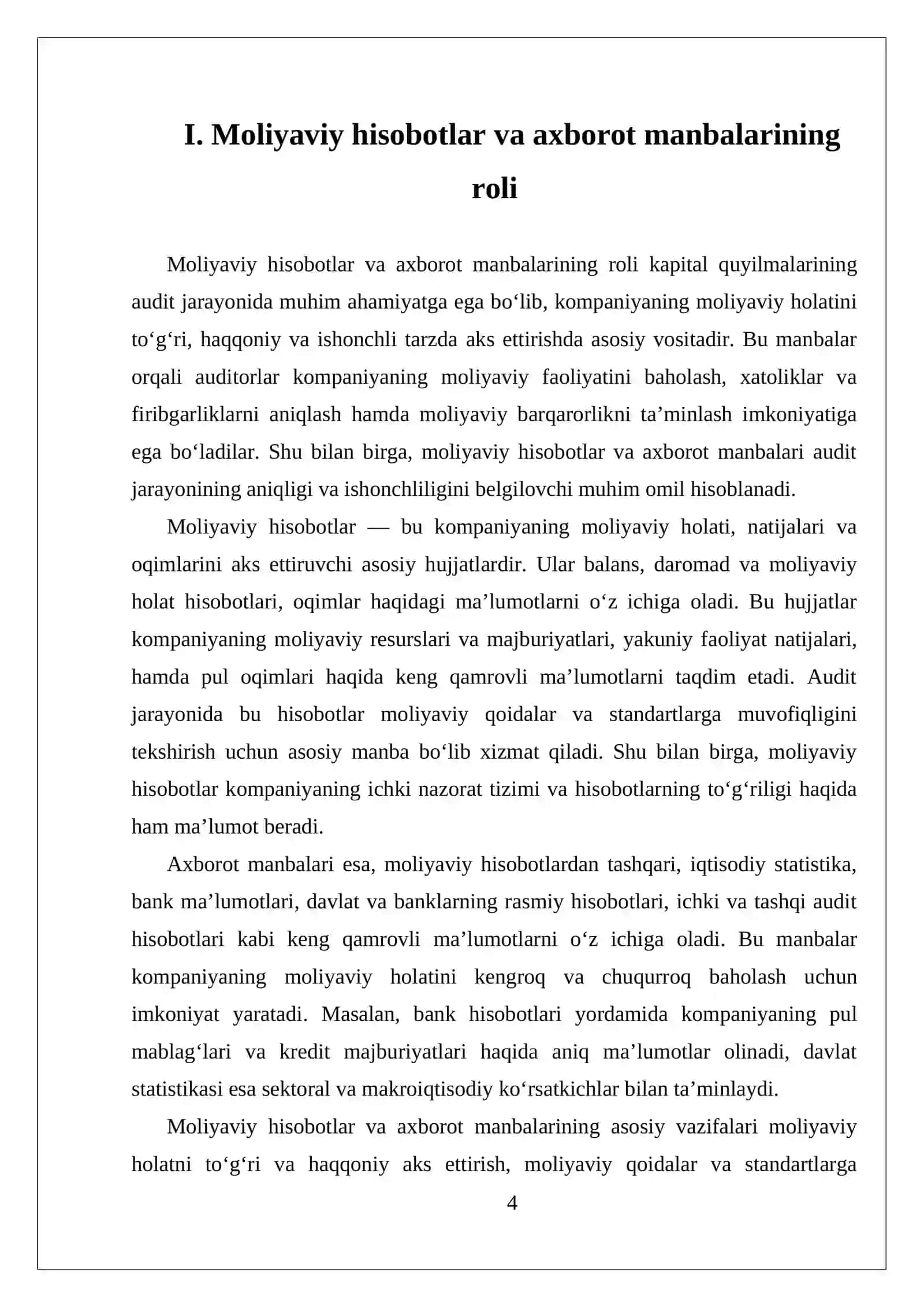 Kapital quyilmalarning auditining axborot manbalari va vazifalari 4