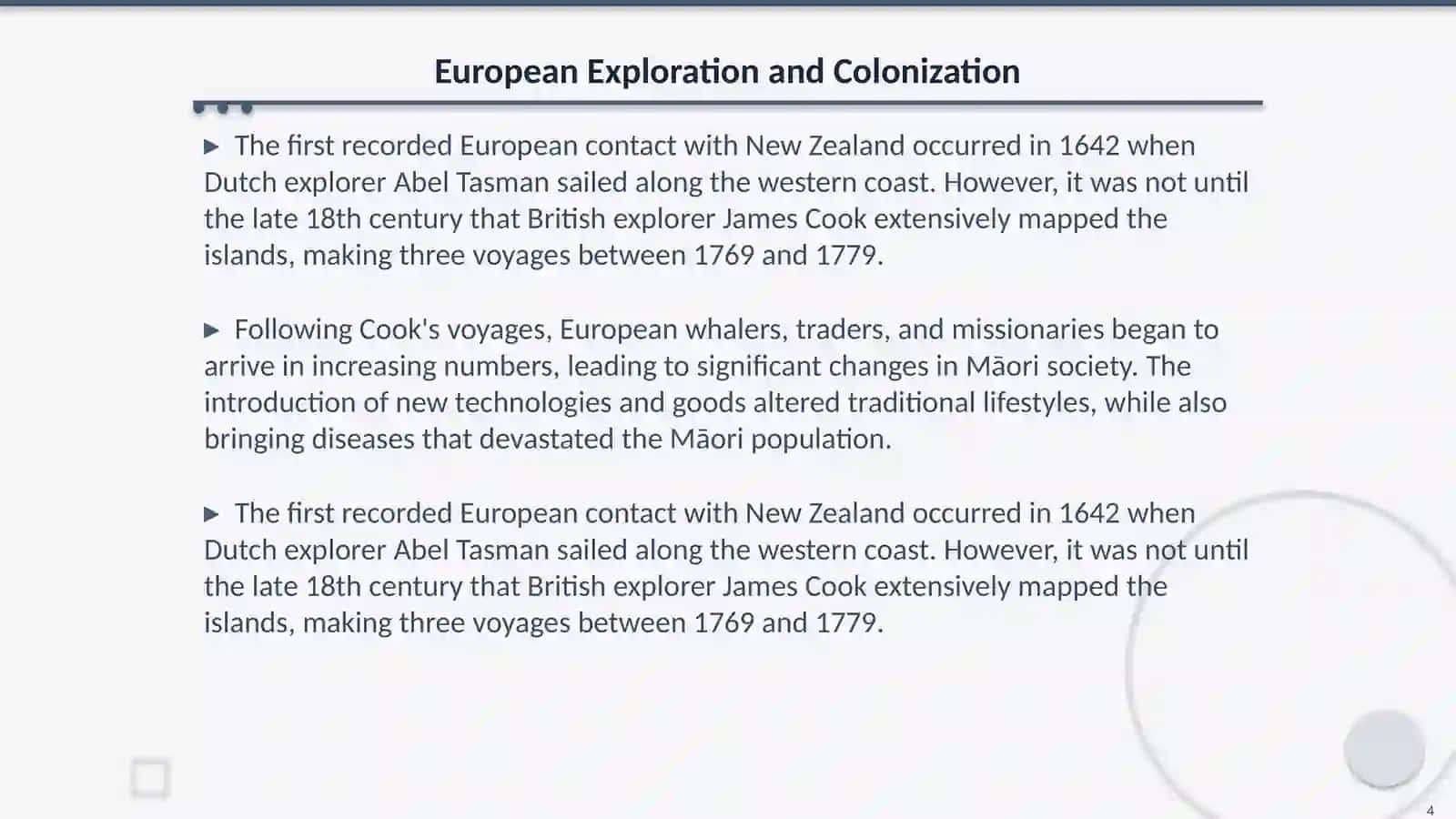 The history of New Zeleand 4