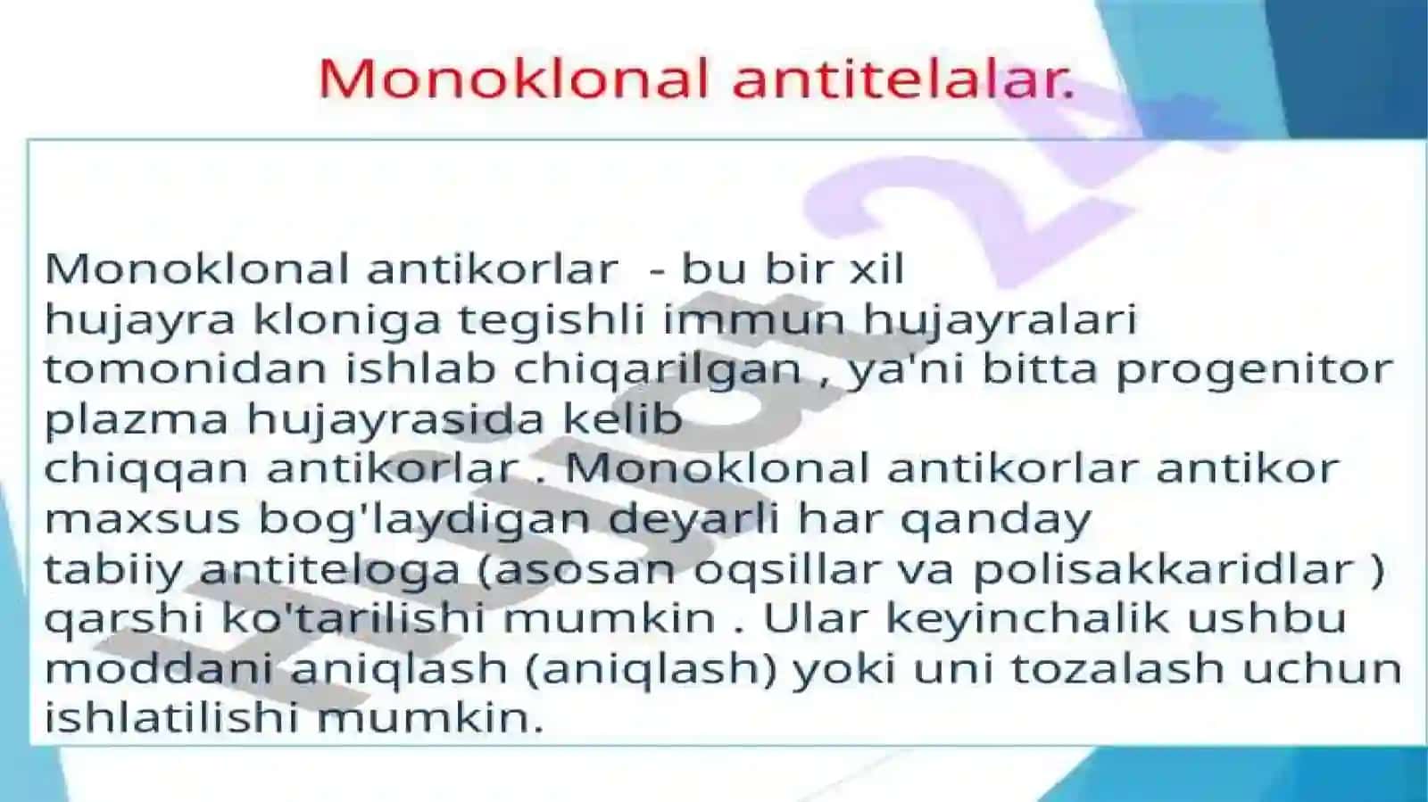 Monoklonal antitelolar va tibbiyot amaliyotlarida qo'llanilishi. Interferon va sitokinlar, ta'sir mexanizmi 4
