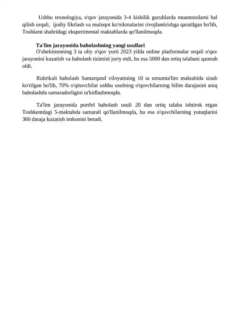 Yangi pedagogik texnologiya va faol pedagogik metodlar asosida dars ishlanma 4