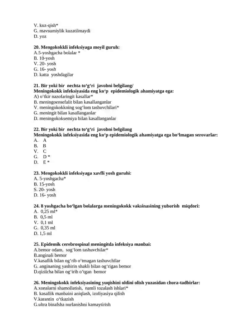 №21 Bosqi (streptokokkli infekciyalar-skarlatina) va meningit kasalligida epidemiologik nazoratni tashkil etish 4