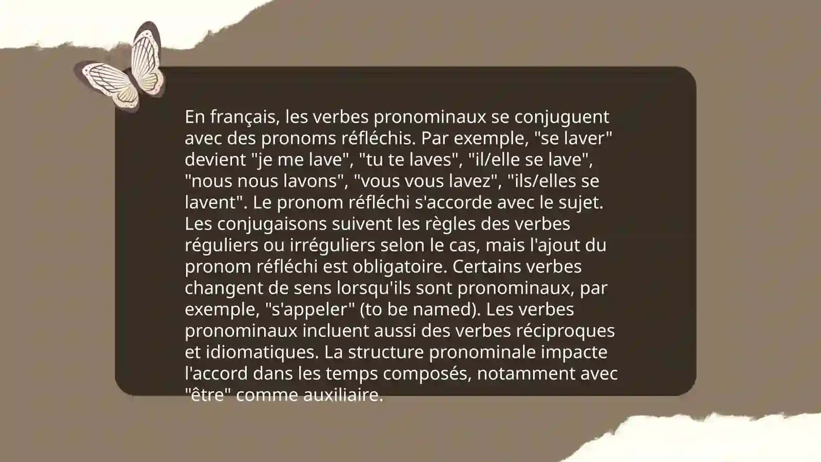 Une journée active Grammaire: Les verbes pronominaux au présent 4