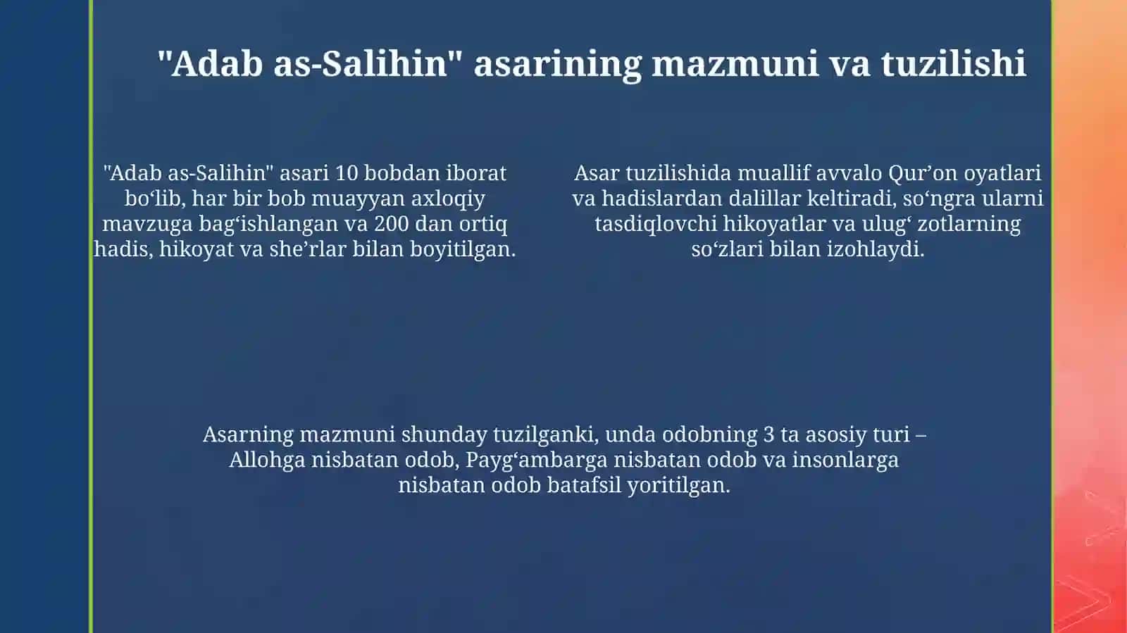 Muhammad Sodiq Qoshg'ariy va "Adab as-Salihin"ga Kirish 4