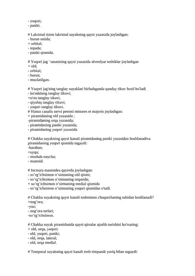 Butun kalla mavzusiga test 4