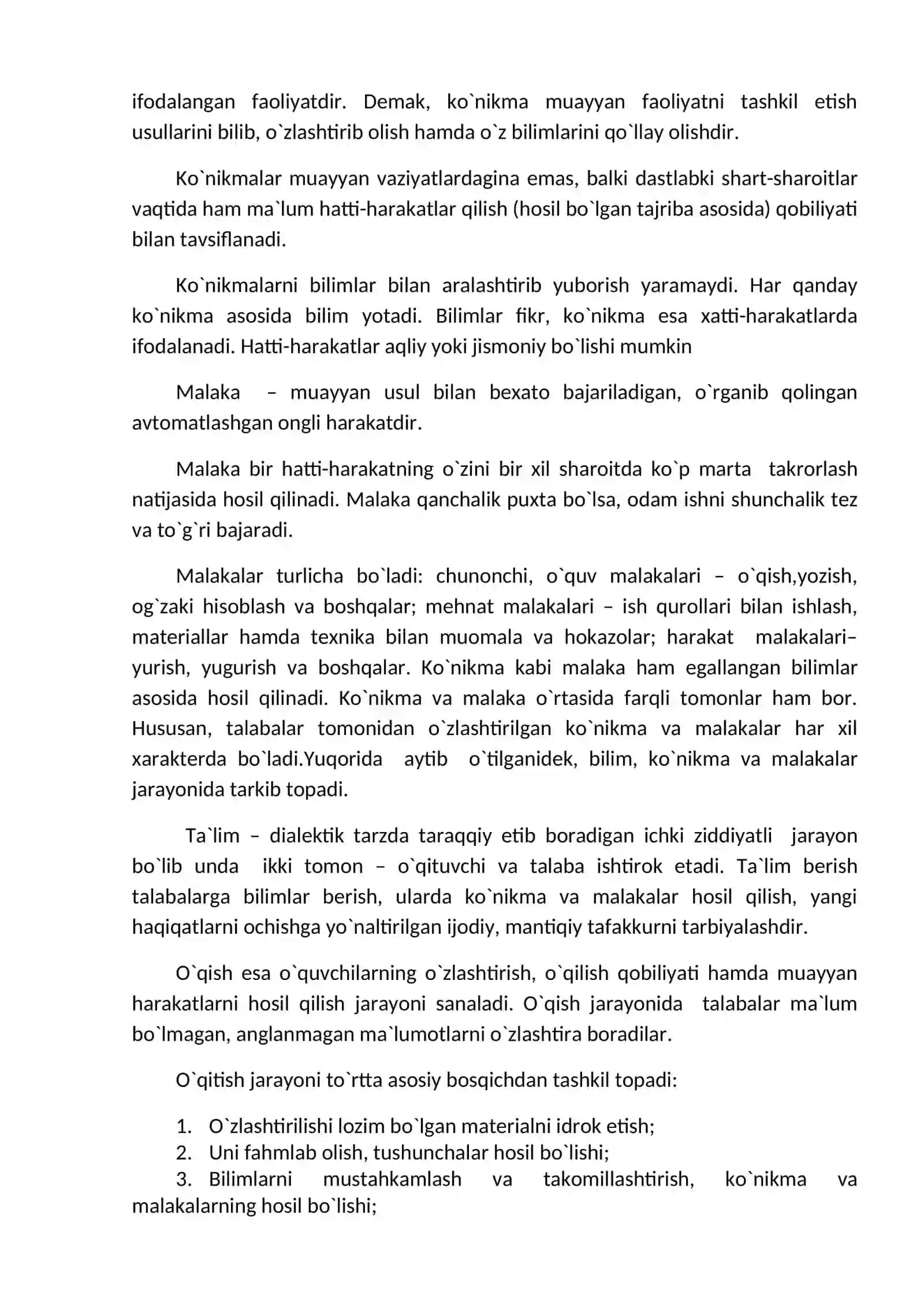 3-MАVZU: DIDАKTIKА: АSОSIY TUSHUNCHА VА TАMОYILLАR. ZАMОNАVIY TА`LIM MАZMUNI 4
