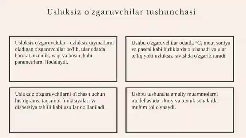 Diskret va usluksiz o'zgaruvchilar 4