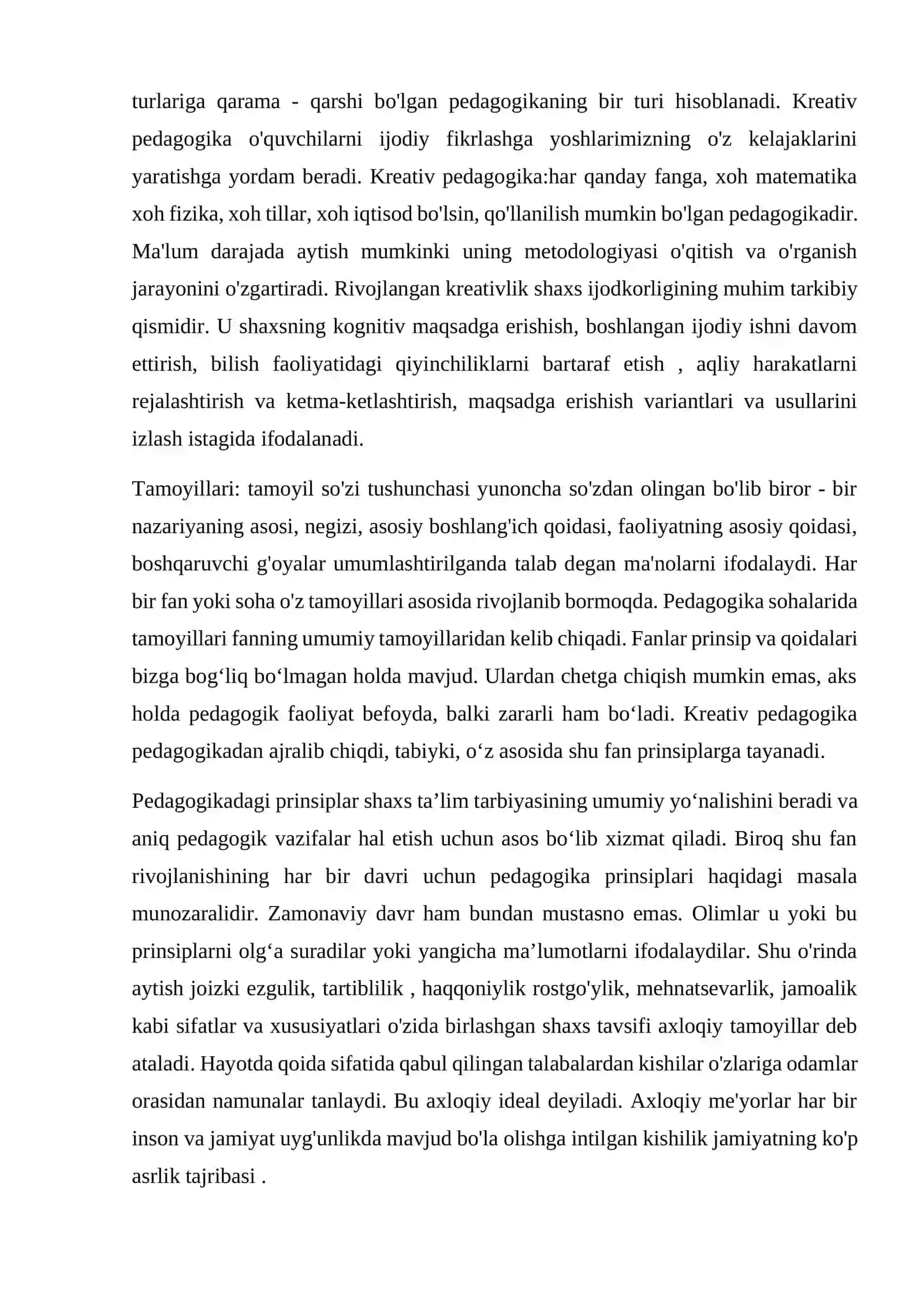 Kreativ pedagogika fanini o’qitishda ta’lim olganlikni natijalarini tekshirish va baholash tamoyillari 4