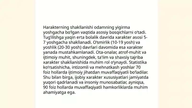 Harakter va fe'l-atvor 4