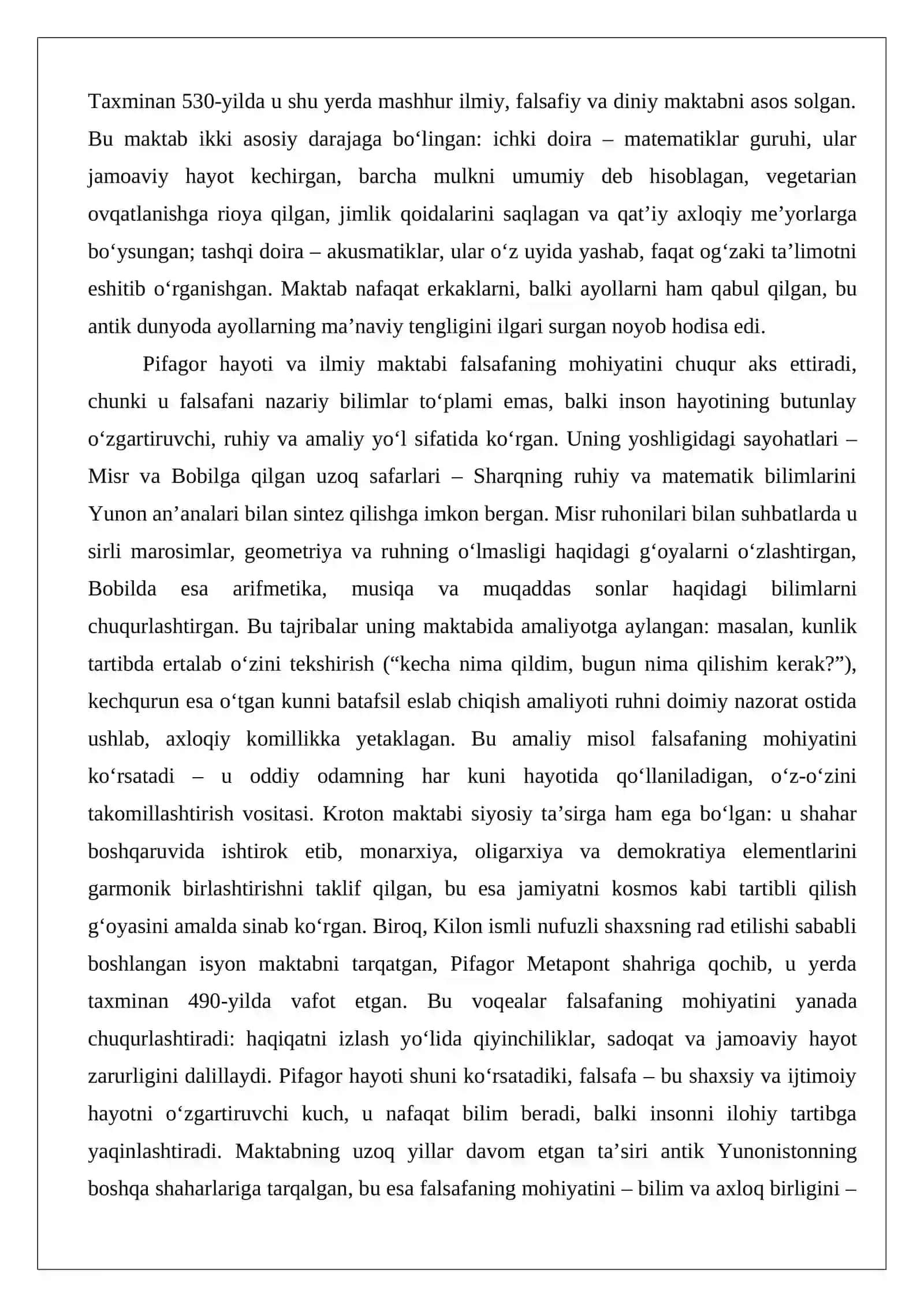 Pifagor va Platon qarashlarida falsafaning mohiyati 4