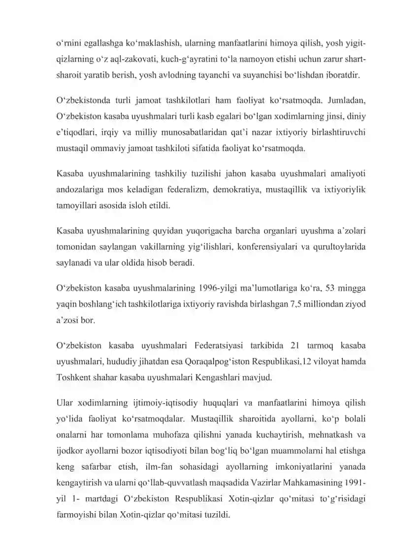 O‘zbekistonda demokratik, fuqarolik jamiyati asoslarining shakllanishi, amalga oshirilgan siyosiy islohotlar 4