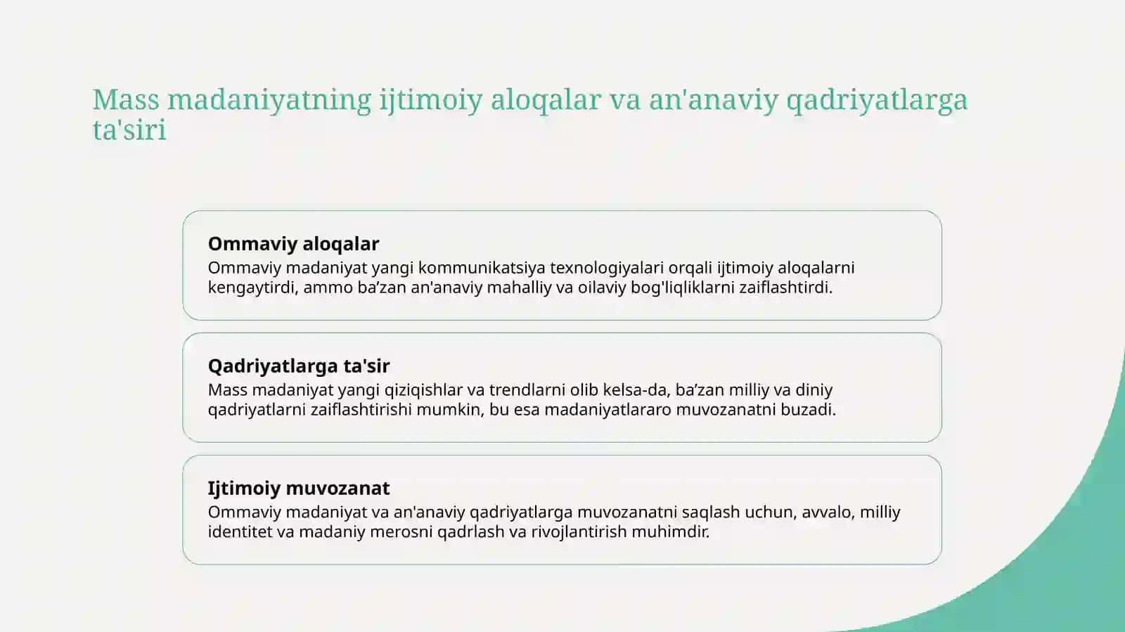 Ommaviy madaniyat,uning inson hayoti va ma'naviyatiga ziddiyatli ta'siri 4