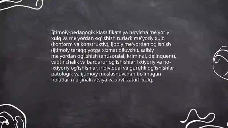Me'yor va me'yordan og'ishish: ijtimoiy pedagogika va pedagogik sotsiologiyada ta'rif va nazariy asoslar 4