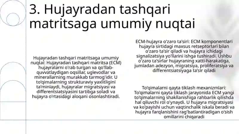Hujayralardan Tashqari Matriks Va Hujayra Matriks O’Zaro Tasiri 4