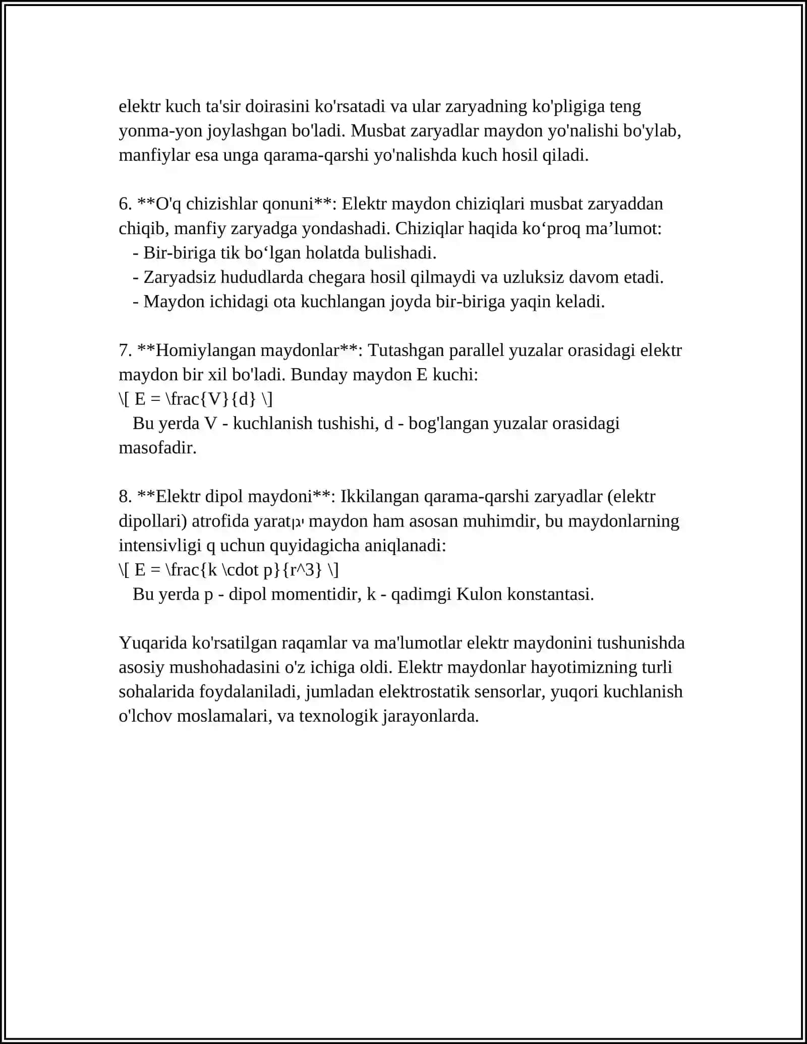 ELEKTR VA MAGNID MAYDON 4