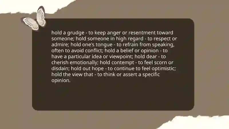 Collocations with "hold" for events and meetings 4