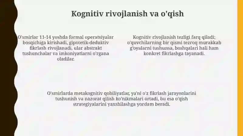 Ilkoʻspirinlik davridagi psixik rivojlanish xususiyatlari 4