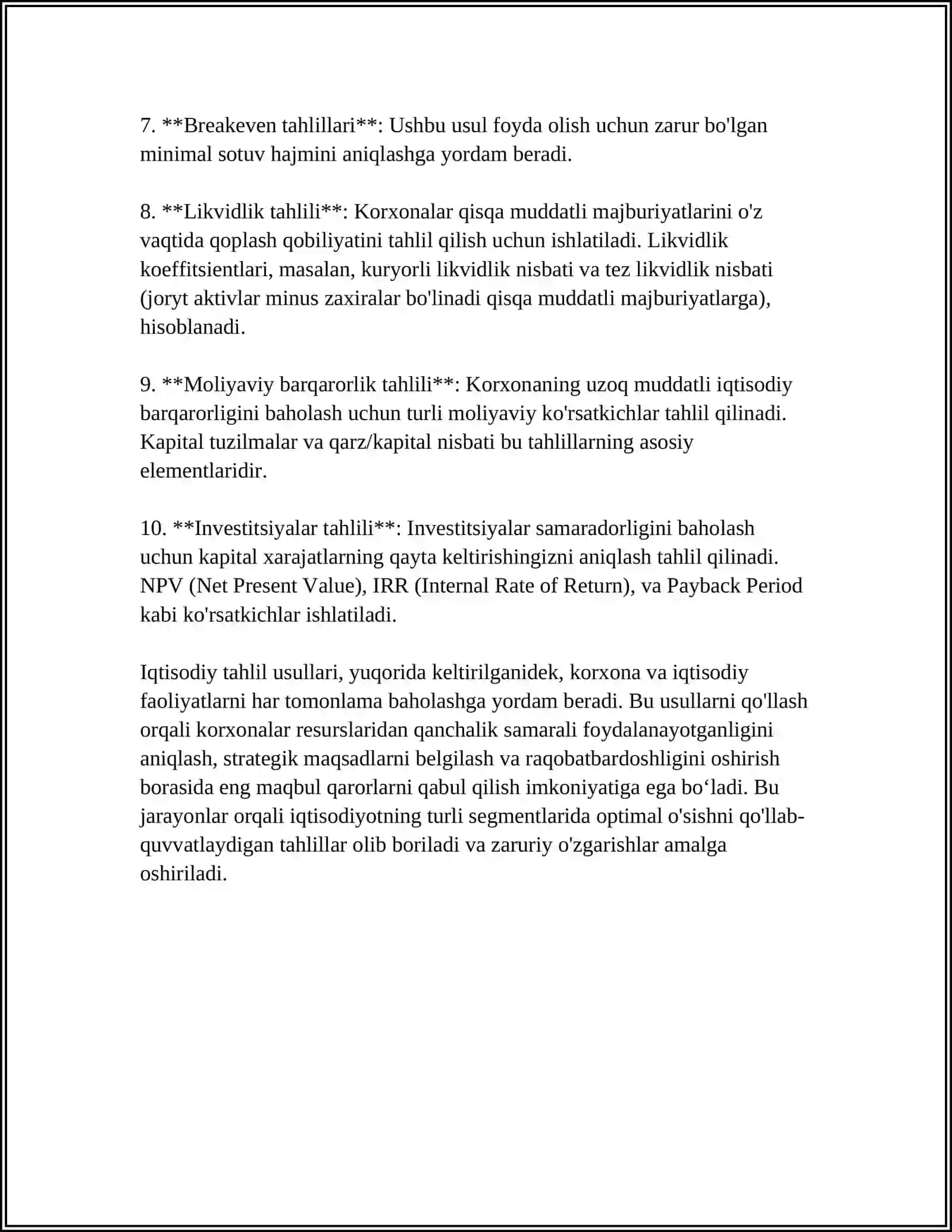 IQTISODIY TAHLILNING ODDIY-AN'ANAVIY HAMDA IQTISODIY-MATEMATIK USULLAR 4