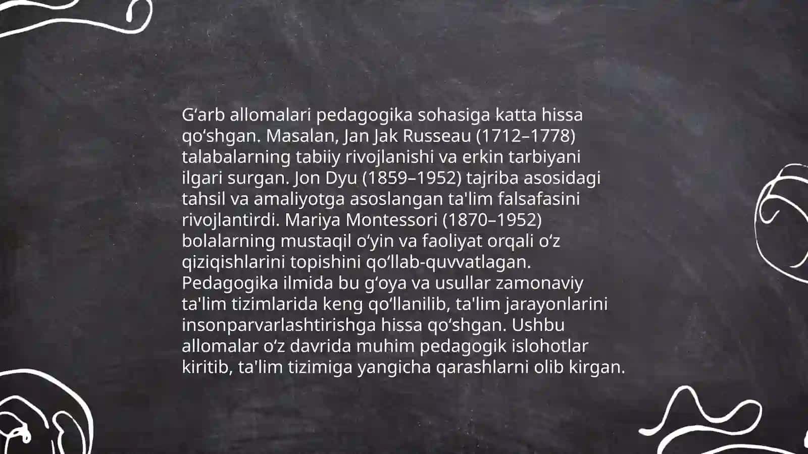 Beshta sharq va beshta gʻarb allomalarning kreativ pedagogikaga qoʻshgan hissalari 4