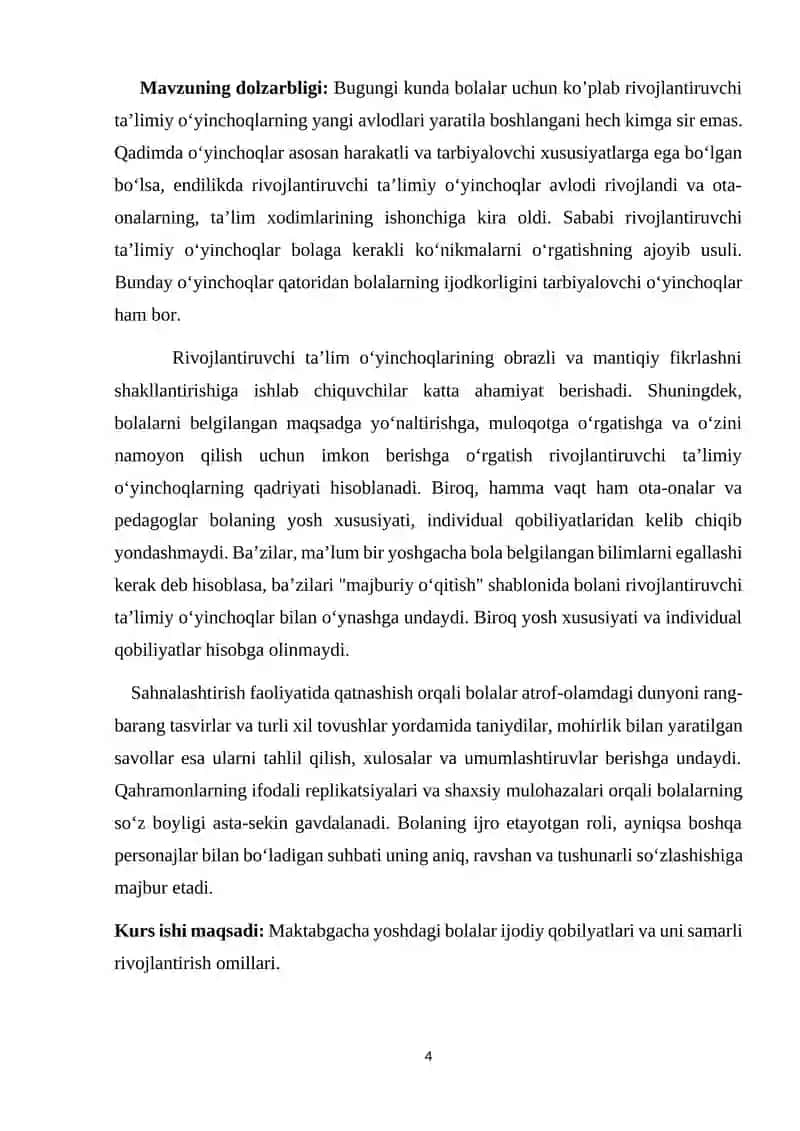 MAKTABGACHA VA BOSHLANG`ICH TA`LIMDA XORIJIY TIL (ingliz tili) TA`LIM YO`NALISHI 4