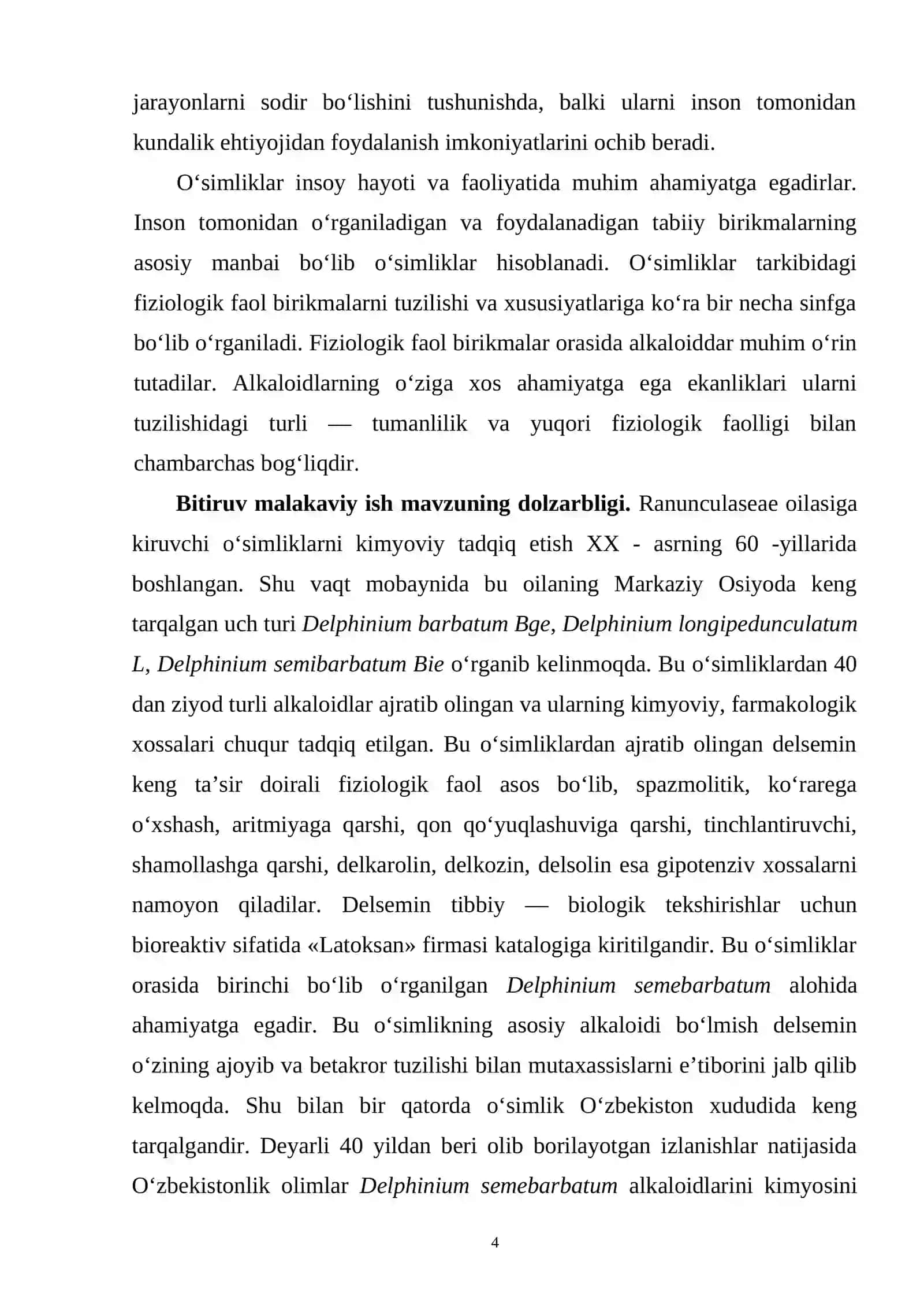 Delphinium semebarbatum o‘simligining kimyoviy tarkibini o‘rganish 4